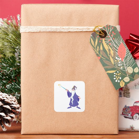 Tovenaar die een Magische Tierschaar van de Spelle Vierkante Sticker