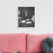 Tovenaar die het Grimoire bestudeert — door BurnsI Canvas Afdruk (Insitu (Woonkamer))