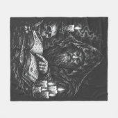 Tovenaar die het Grimoire bestudeert — door BurnsI Fleece Deken (Voorkant (Horizontaal))