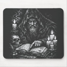 Tovenaar die het Grimoire bestudeert — door BurnsI Muismat