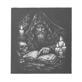 Tovenaar die het Grimoire bestudeert — door BurnsI Notitieblok