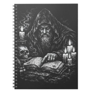 Tovenaar die het Grimoire bestudeert — door BurnsI Notitieboek