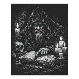 Tovenaar die het Grimoire bestudeert — door BurnsI Perfect Poster