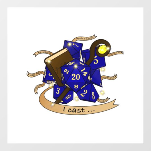 Tovenaar Dobbelsteen Ontwerp Raamsticker (Vel)