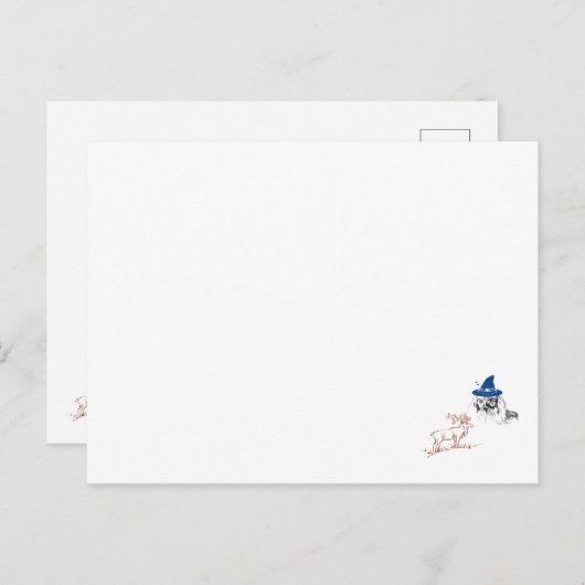Tovenaar en Deer Briefkaart (Voorkant / Achterkant)