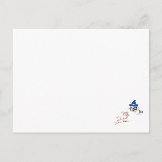 Tovenaar en Deer Briefkaart (Voorkant)
