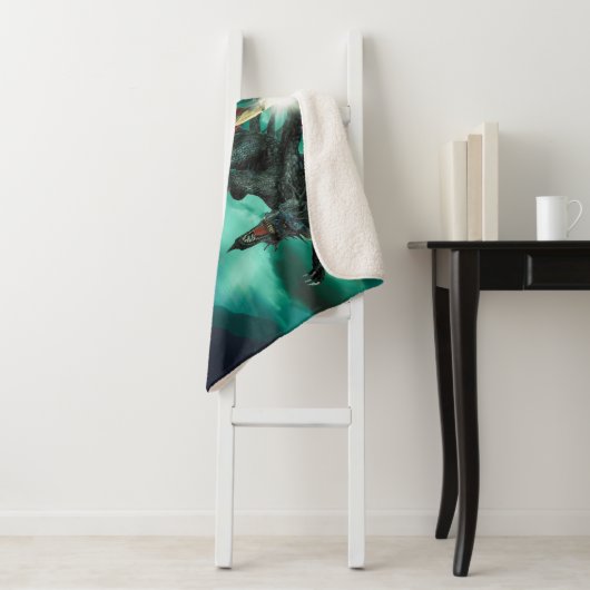 Tovenaar en draak sherpa deken (In situ)