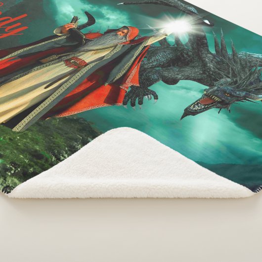 Tovenaar en draak sherpa deken (3/4)