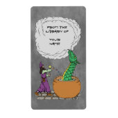 Tovenaar en Dragon Bookplate Etiket (Voorkant)