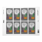 Tovenaar en Dragon Bookplate Etiket (Full Sheet)