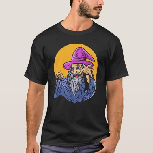 Tovenaar Fantasy Magician Spell Caster Sorcerer Su T-shirt (Voorkant)
