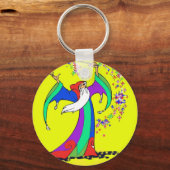 Tovenaar gooit kleurrijke tovervloekingen met de g sleutelhanger (Voorkant)