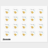 Tovenaar gouden lamp Dank je Ronde Sticker (Vel)