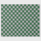 Tovenaar Groen en Grijs Geruit Cadeaupapier (Vlak)