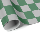 Tovenaar Groen en Grijs Geruit Cadeaupapier (Rol Hoek)