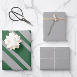 Tovenaar Groen en Grijs met Effen Grijs Inpakpapier Vel