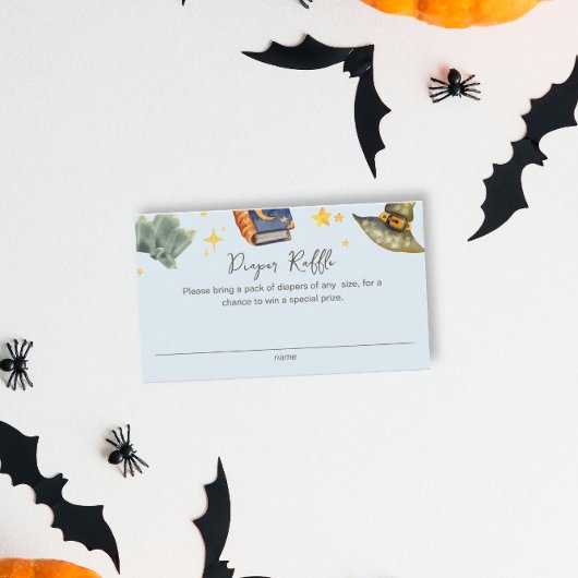 Tovenaar Halloween Jongen Luier Raffle Baby shower Informatiekaartje