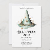 Tovenaar Heks Pet Kostuum Mint Halloween Party Kaart (Voorkant)