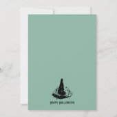 Tovenaar Heks Pet Kostuum Mint Halloween Party Kaart (Achterkant)