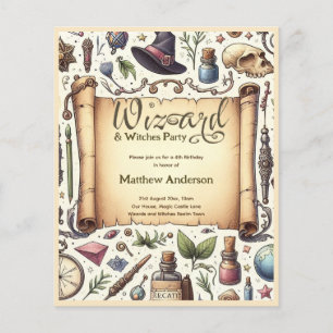  Tovenaar Heksen Party Magische Wands Petten Flyer