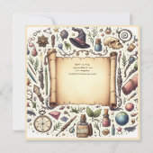 Tovenaar Heksen Party Magische Wands Petten Kaart (Achterkant)