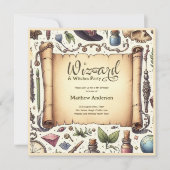 Tovenaar Heksen Party Magische Wands Petten Kaart (Voorkant)