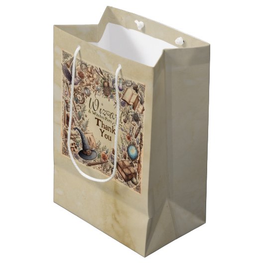 Tovenaar Heksen Party Magische Wands Petten Medium Cadeauzakje (Voorkant Gekanteld)