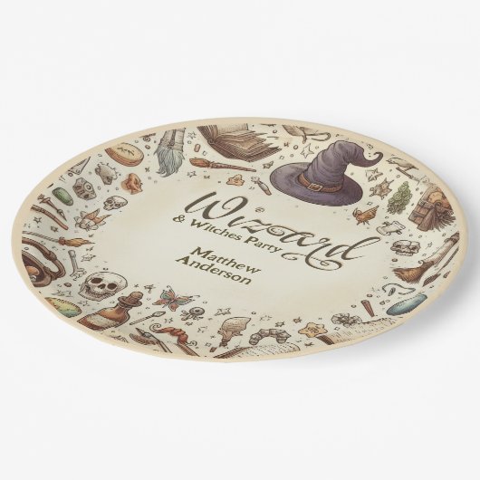  Tovenaar Heksen Party Magische Wands Petten Papieren Bordje (Gekanteld)