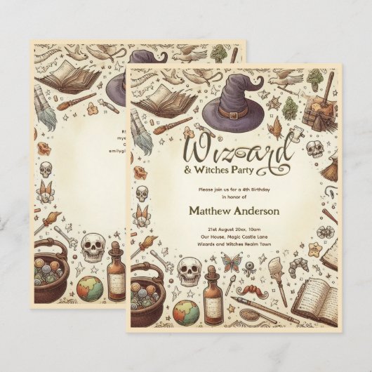 Tovenaar Heksen Party Magische Wands Petten Vintag (Voorkant / Achterkant)