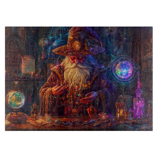 Tovenaar in zijn studie snijplank (Voorkant)