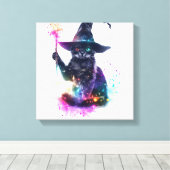 Tovenaar Kat Magie Canvas Afdruk (Insitu (Houten vloer))