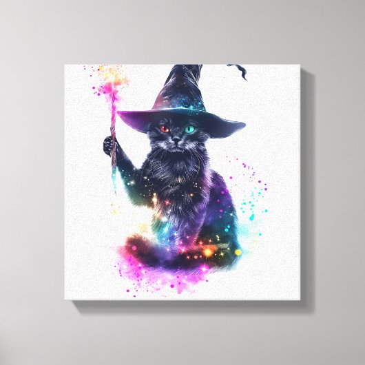 Tovenaar Kat Magie Canvas Afdruk (Voorkant)