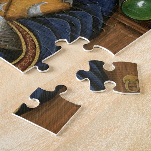 Tovenaar kat merlin Magische Sorcerer Puzzle Legpuzzel (Zijkant)