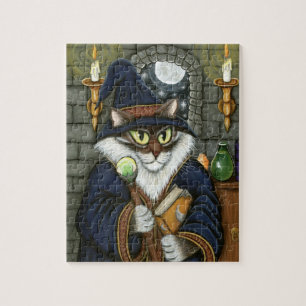 Tovenaar kat merlin Magische Sorcerer Puzzle Legpuzzel