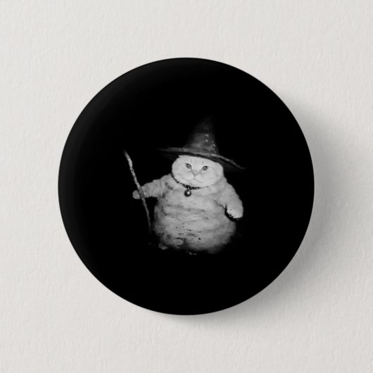 tovenaar kat raar grappig Halloween kat meme Ronde Button 5,7 Cm (Voorkant)