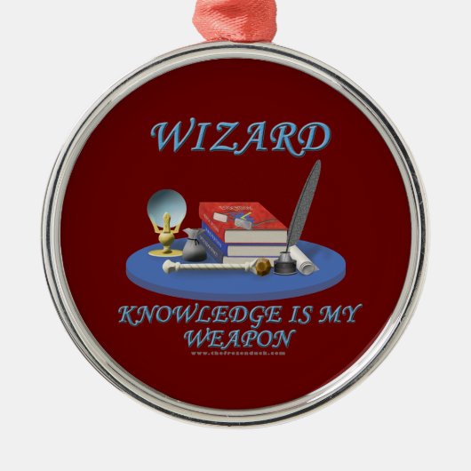 Tovenaar: Kennis is mijn wapen Metalen Ornament (Voorkant)