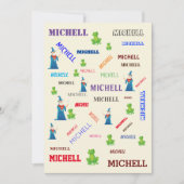 Tovenaar Kikkerfly Tale Word Cloud Name Collage Kaart (Voorkant)