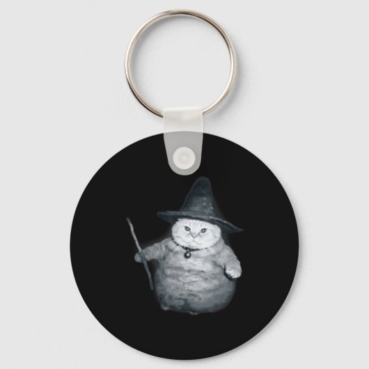 Tovenaar Kitten Meme Chonk Heks Kat Meme Stier Bre Sleutelhanger (Voorkant)