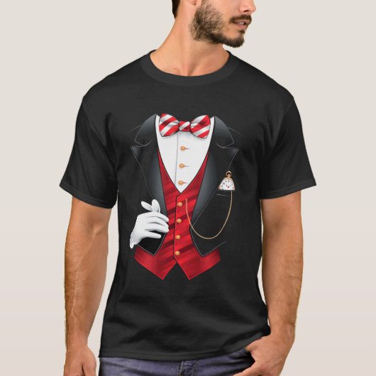 Tovenaar Kostuum Tuxedo T-shirt (Voorkant)