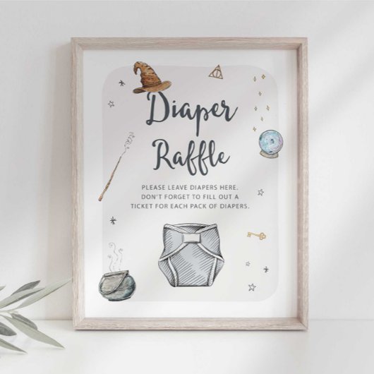 Tovenaar Luier Raffle Bord Poster