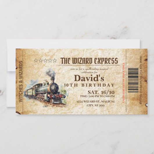 Tovenaar Magische Fabulous Kids Verjaardagsfeest Feestdagenkaart (Voorkant)