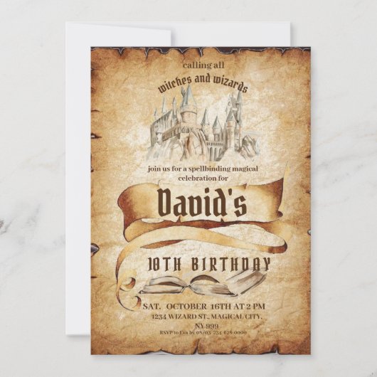 Tovenaar Magische Fabulous Kids Verjaardagsfeest Kaart (Voorkant)