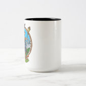 Tovenaar Magische paddenstoelen Tweekleurige Koffiemok (Center)