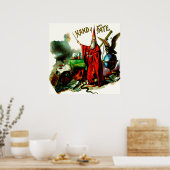  tovenaar Merlin Fate Litho Label Art Poster (Keuken)