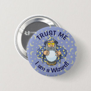 Tovenaar met Ball Ronde Button 5,7 Cm