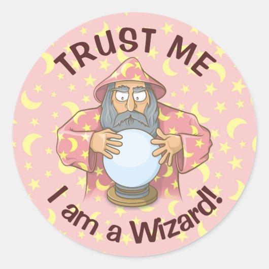 Tovenaar met Ball Ronde Sticker (Voorkant)