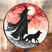 Tovenaar met een wolf - Halloween Fan Fun 2 Raamsticker (Vel 2)