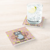 Tovenaar met uw gezicht glazen onderzetter (Schuin)