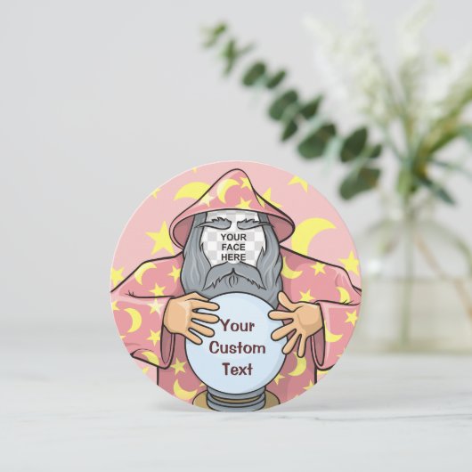 Tovenaar met uw gezicht kaart (Staand voorkant)