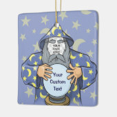 Tovenaar met uw gezicht keramisch ornament (Links)